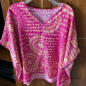 Pink and Cream Women's Top